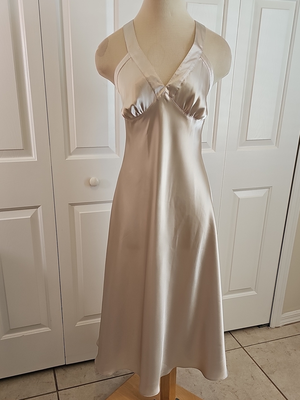 Sensara Silky Champagne Slip Dress. Large. Lovely, Sexy.